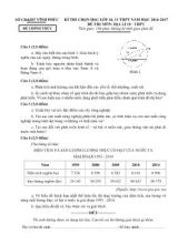 Đề và đáp án thi chọn học sinh giỏi Địa lí lớp 10 - Năm học 2016-2017 - Sở GĐ & ĐT Vĩnh Phúc